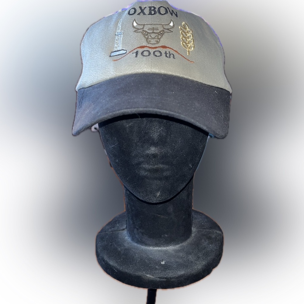 Oxbow 100th Anniversary AJM Strapback Hat Ox Grain Oil Rig Canada Adjustable